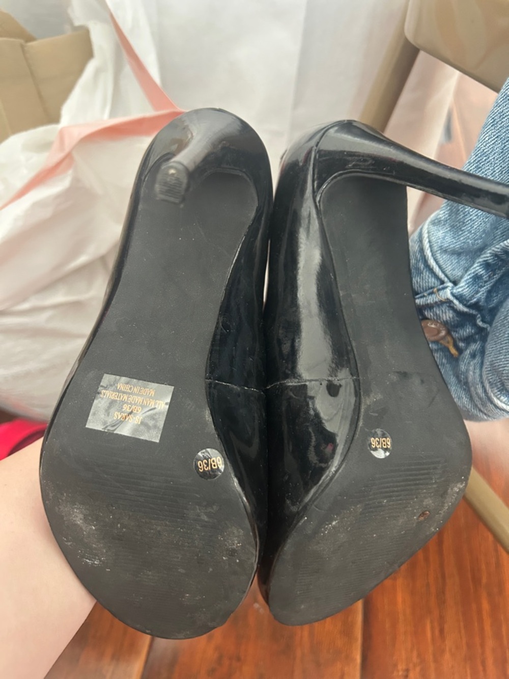 Jessica Simpson Black Patent Peep-Toe Pumps - Picture 2 of 3